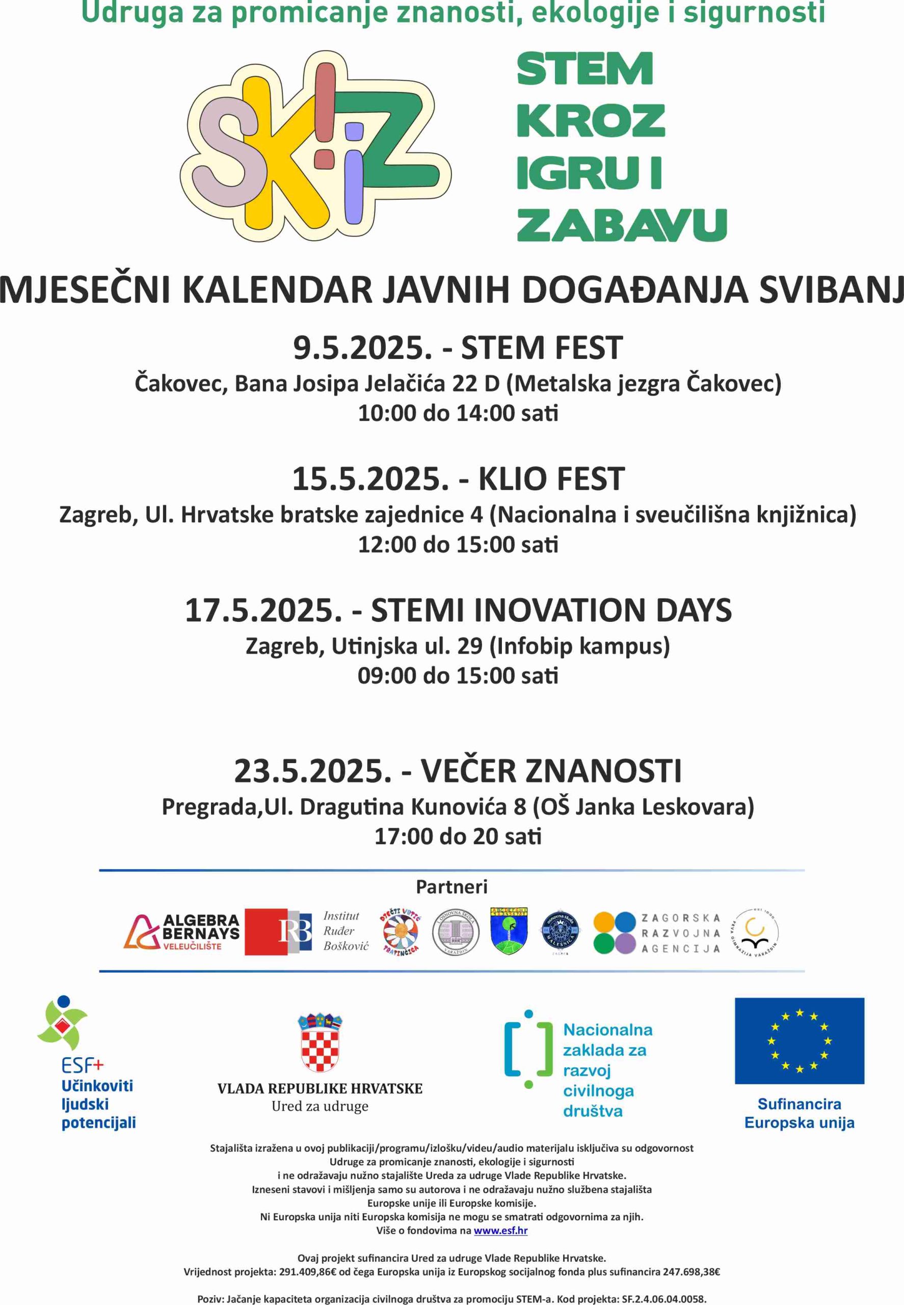 Popis javnih događanja kroz peti mjesec