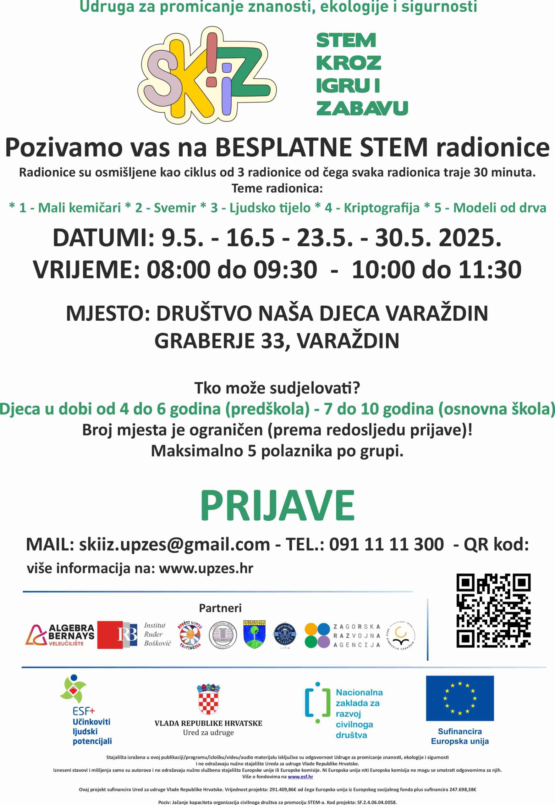 Popis BESPLATNIH radionica u petom mjesecu