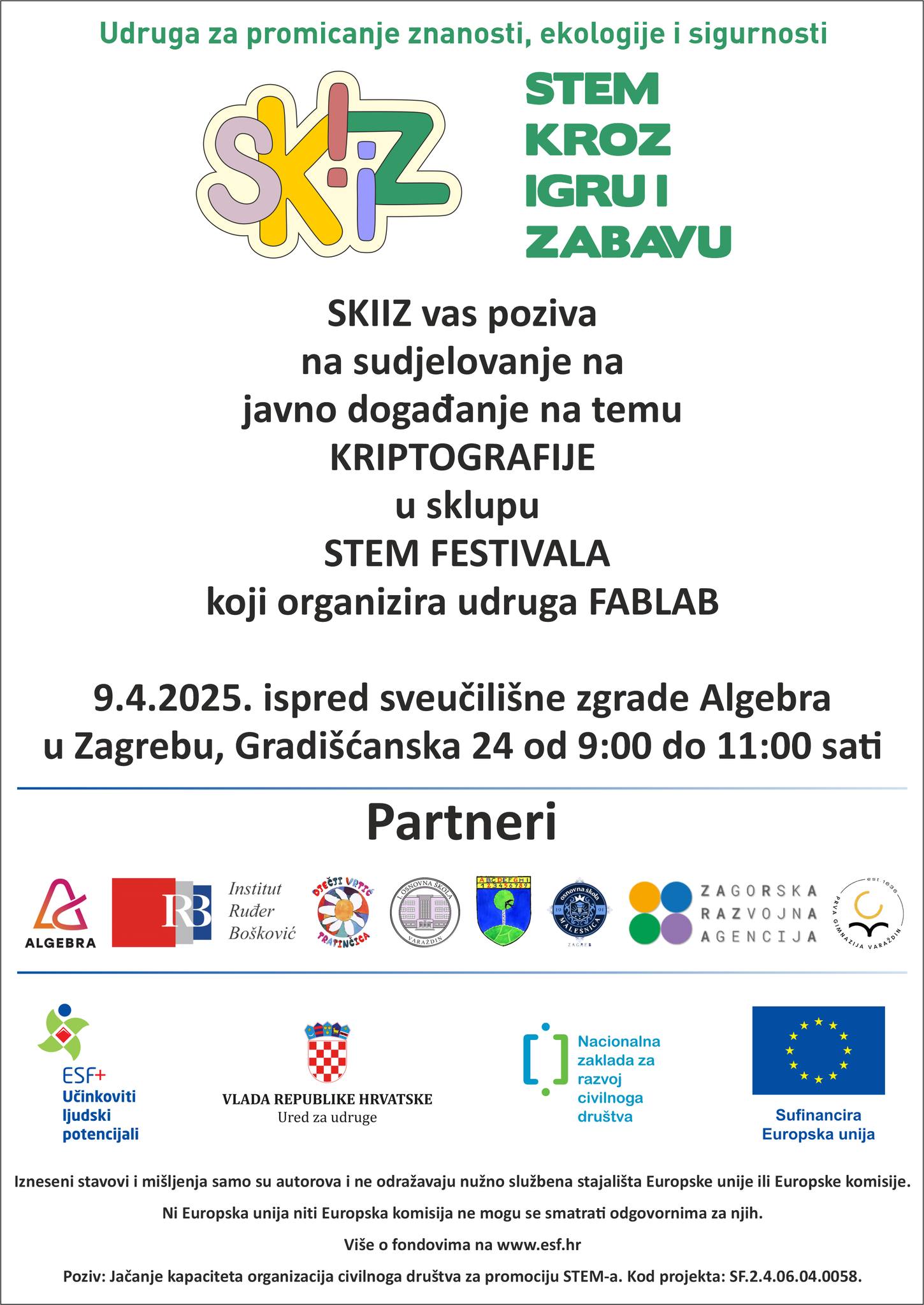 Javno događanje kriptografija u sklopu STEM FESTIVALA