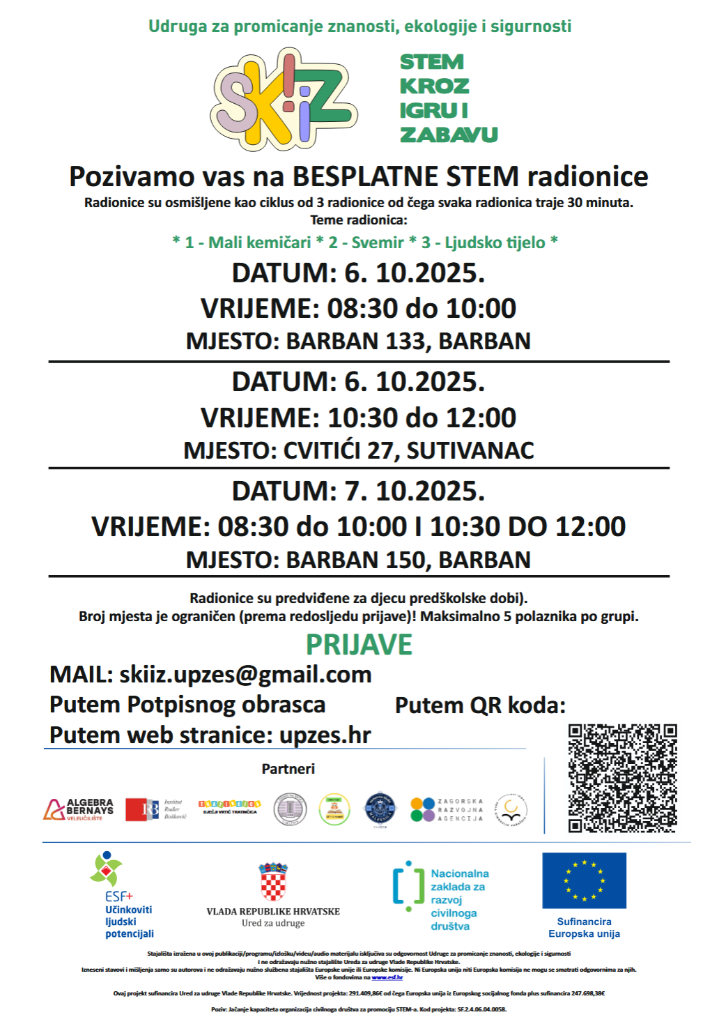 Poziv na BESPLATNE STEM radionice